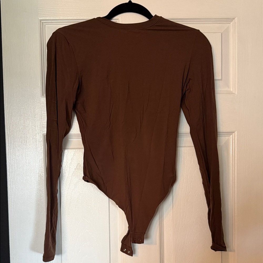 SKIMS Chocolate Long Sleeve Bodysuit
